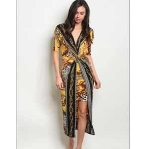 High low Asymmetrical printed dress